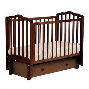 Кровать детская Лель АБ 19.3 Жасмин маятник продольный, орех темный 35 (Лель, LIEL_АБ 19.3_орех темный 35)